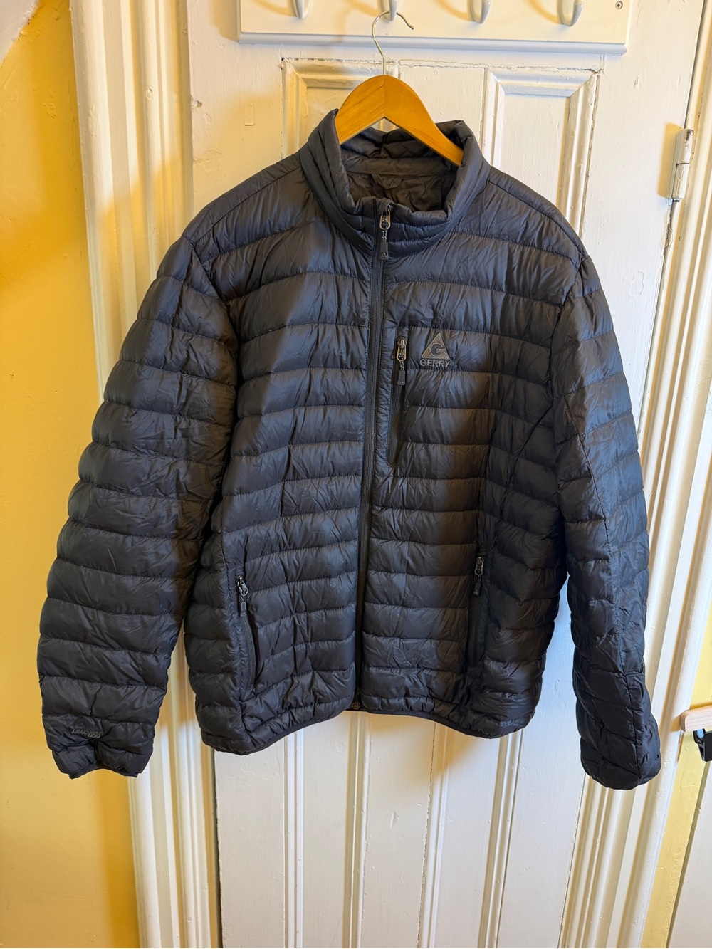 Gerry Down Puffer Jacket Men’s XXL Black Lightweight Packable Full Zip Coat